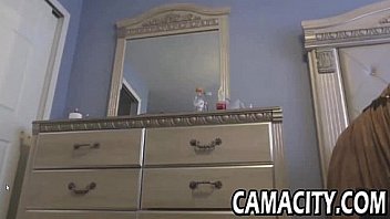 Blonde amateur with big tits fingers her pussy