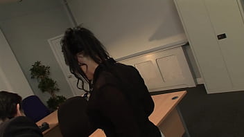 Kerry louise bends over the bosses desk and takes it from behind