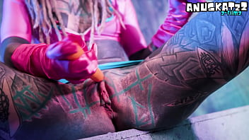 Tattoo double penetration with toys anal masturbation & atm – goth