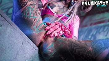 Tattoo double penetration with toys anal masturbation & atm – goth