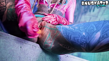 Tattoo double penetration with toys anal masturbation & atm – goth