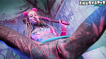 Tattoo double penetration with toys anal masturbation & atm – goth