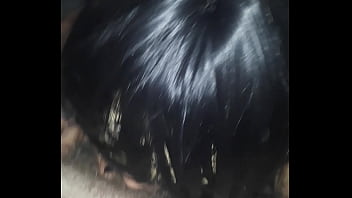 Redbone in blindfold swallows cock