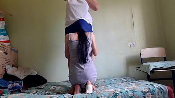 When my boyfriend was at work i licked his stepmother's pussy