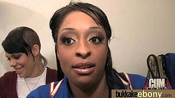 Ebony gets fucked in all holes by a group of white dudes 13