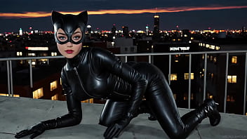 I caught catwoman on my roof — she was marking territory ai generated