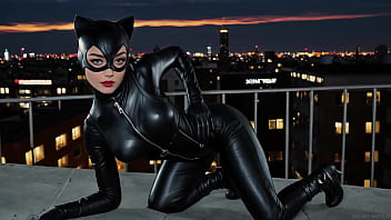 I caught catwoman on my roof — she was marking territory ai generated