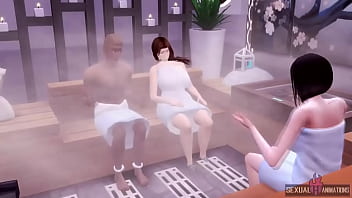 We do a threesome in a sauna