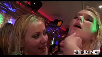 Gorgeous sweethearts are moist with lusty needs during club partying Gorgeous sweethearts are moist with lusty needs during club partying