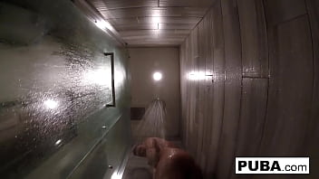 Brunette babe gets wet