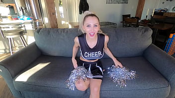 Cheerleader is ready for step daddy