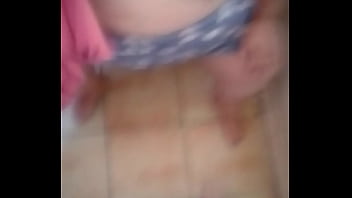 Humiliated fat pig wife in toilet ass teased her and want to cum on her face