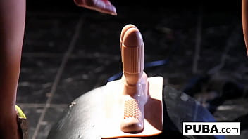 Hot brunette masturbates