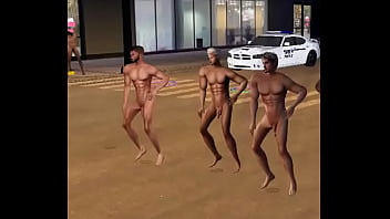 Dancing naked in the street
