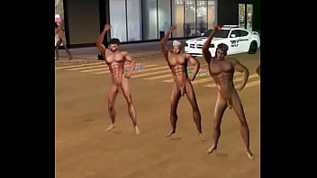 Dancing naked in the street