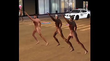 Dancing naked in the street