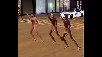 Dancing naked in the street