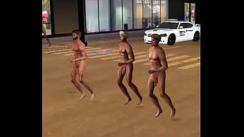 Dancing naked in the street