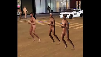 Dancing naked in the street