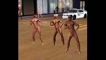 Dancing naked in the street