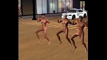 Dancing naked in the street