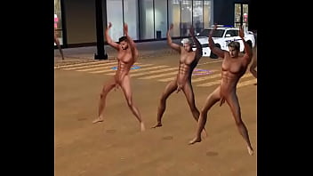 Dancing naked in the street