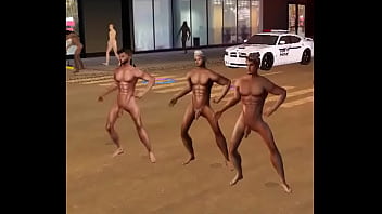 Dancing naked in the street