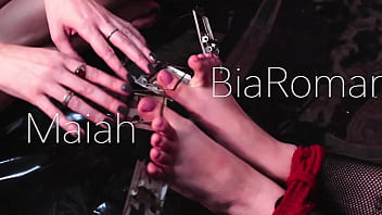 Lesbian feet wax play