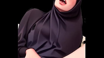 Anime fliming my muslim arab hijab girlfriend cumming after i cum in her