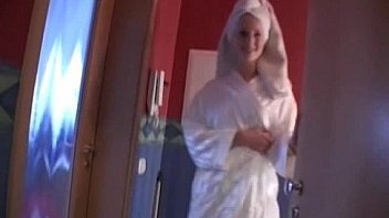 Blonde mom masturbates and sucks