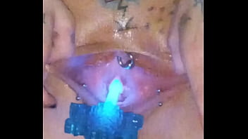 New amateur side show early winter special progress on stretching my piss hole watch my smooth wet pussy cum from the training big natural tits glowstick show watch till the end