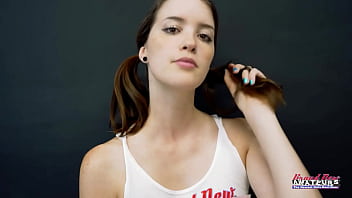 Skinny brunette coed starshine sucks a big cock to ride it and milks it