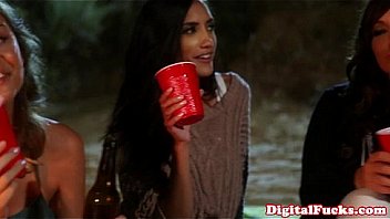 Nympho lesbians in fingering session