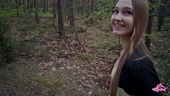 Sexy nymphomaniac in the forest made me cum in her mouth