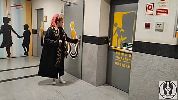 Fucking at public toilet standing doggy fuck facial cumshot