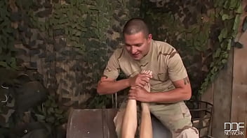 Horny slut uses her hot feet