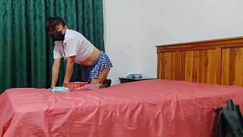 Student stays home and does not attend her classes she plays with her new adult toy subtly massaging her vagina