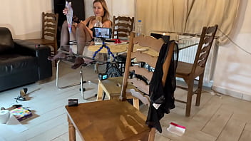 Porn casting by an amateur softcore director turns into a handjob scene cum in a bottle challenge parody