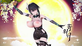 Aether gazer ying zhao hentai undress dance big boobs bouncing mmd 3d yellow hand fan clip