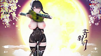 Aether gazer ying zhao hentai undress dance big boobs bouncing mmd 3d yellow hand fan clip