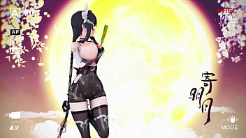 Aether gazer ying zhao hentai undress dance big boobs bouncing mmd 3d yellow hand fan clip
