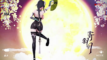 Aether gazer ying zhao hentai undress dance big boobs bouncing mmd 3d yellow hand fan clip