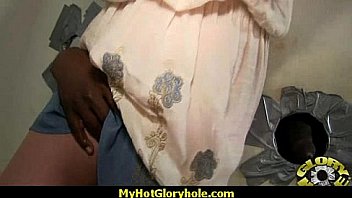 Horny lady enjoys gloryhole cocksucking interracial 23