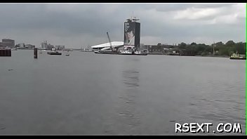 Horny playgirl gives hot blow job