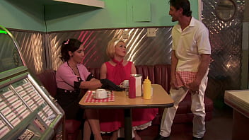 Gemma massey isis love and krissy lynn get down in a diner with group sex