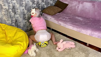 Adult baby mia mimi wet and messy playtime