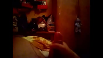 Housband jerking off watching his wife videos