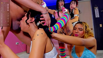 Nasty sluts enjoying my cock