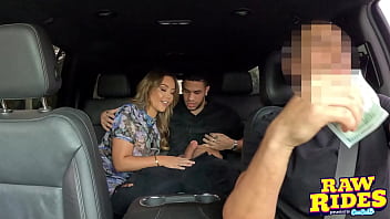 Pawg aussie milf gets fucked and has a squirting orgasm in the back seat during ride share