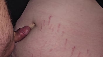 Fuck and cum into her navel belly button